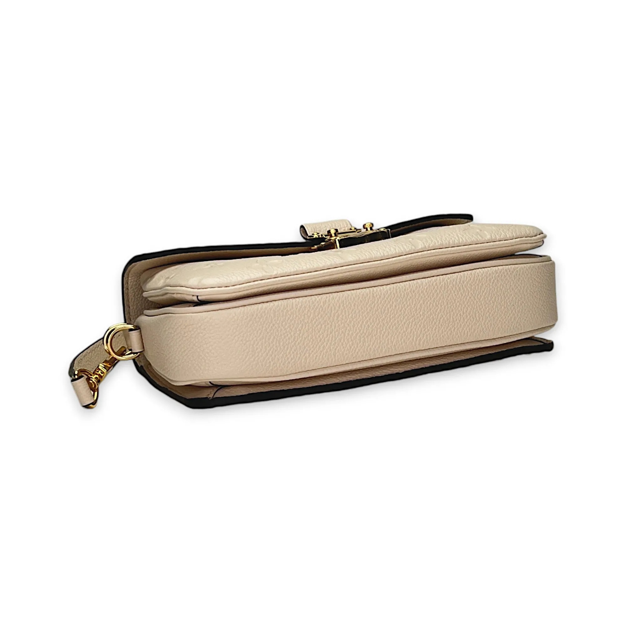 Metis East West Beige Crossbody Bag in Monogram Empreinte Leather, Gold hardware