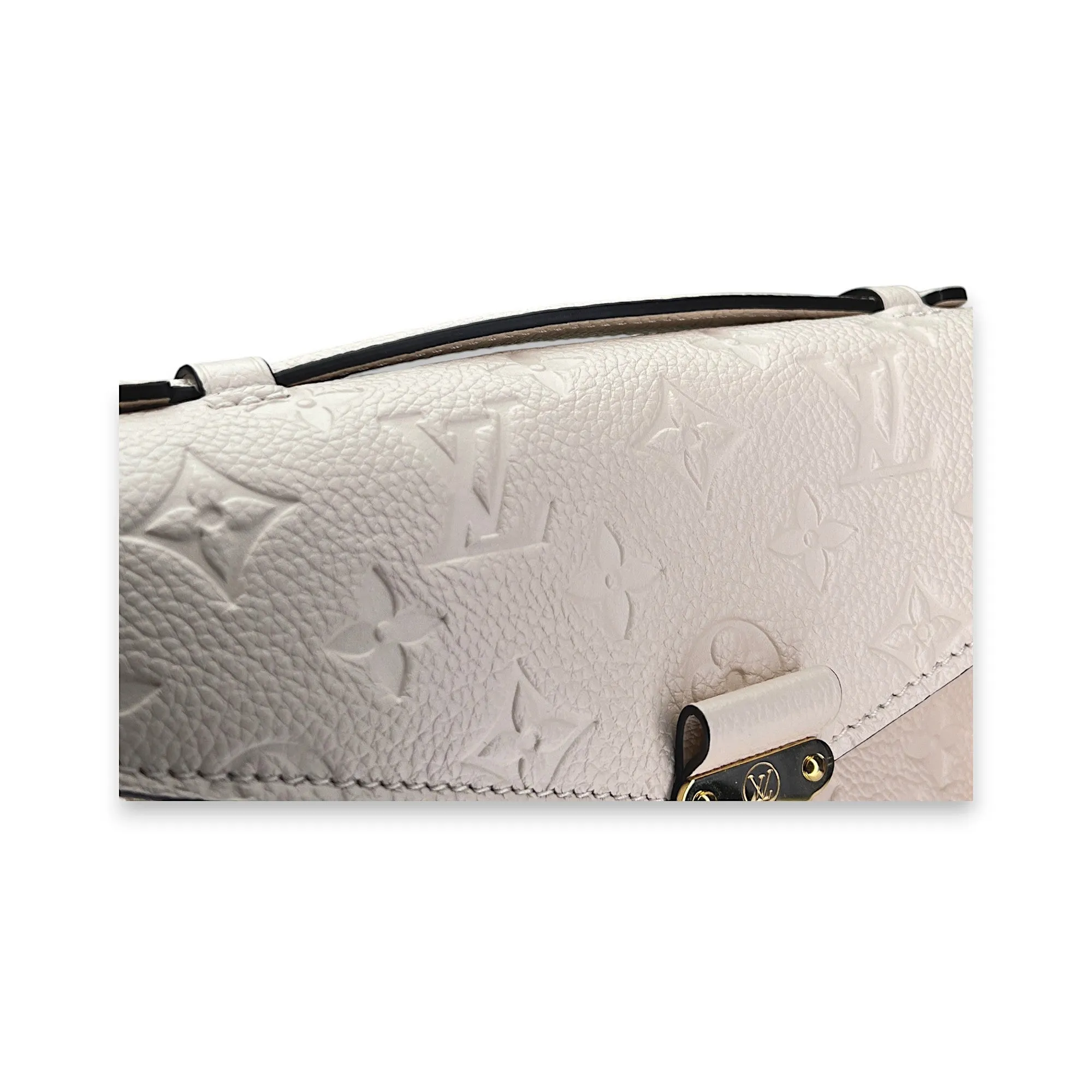 Metis East West Beige Crossbody Bag in Monogram Empreinte Leather, Gold hardware