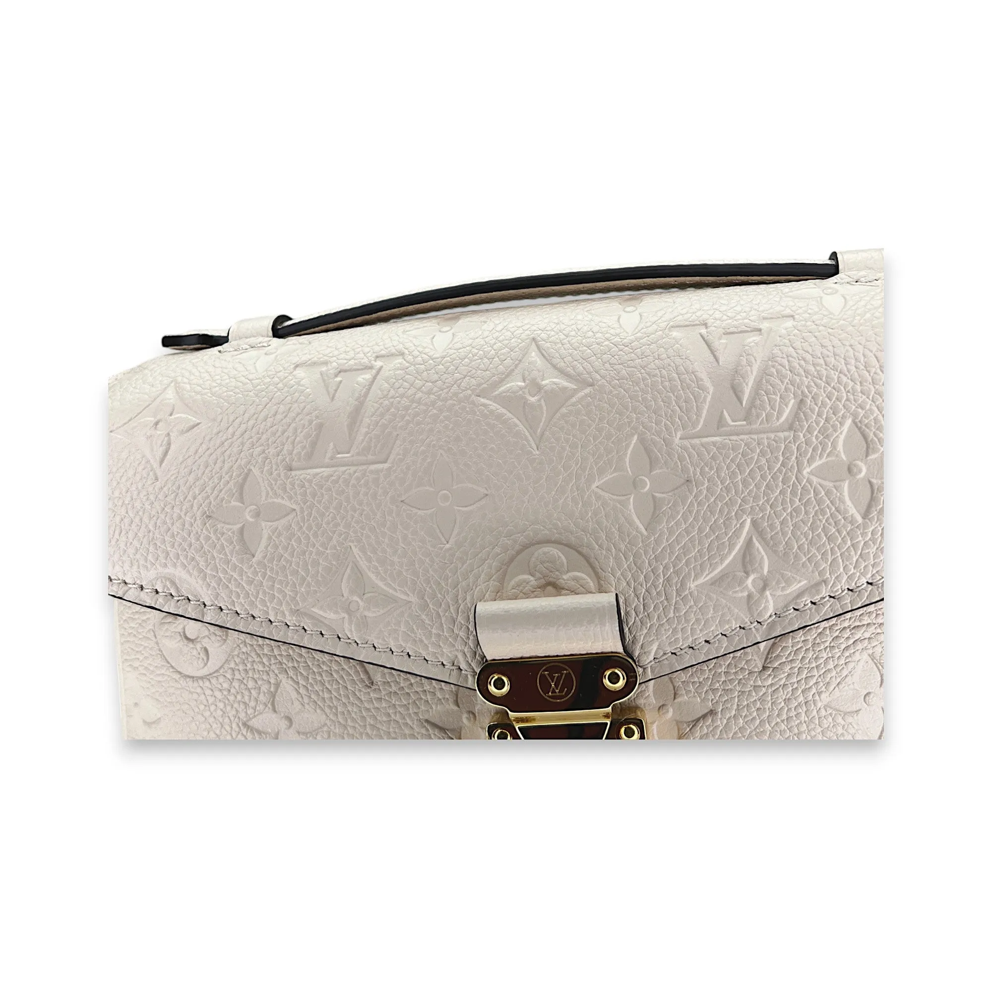 Metis East West Beige Crossbody Bag in Monogram Empreinte Leather, Gold hardware
