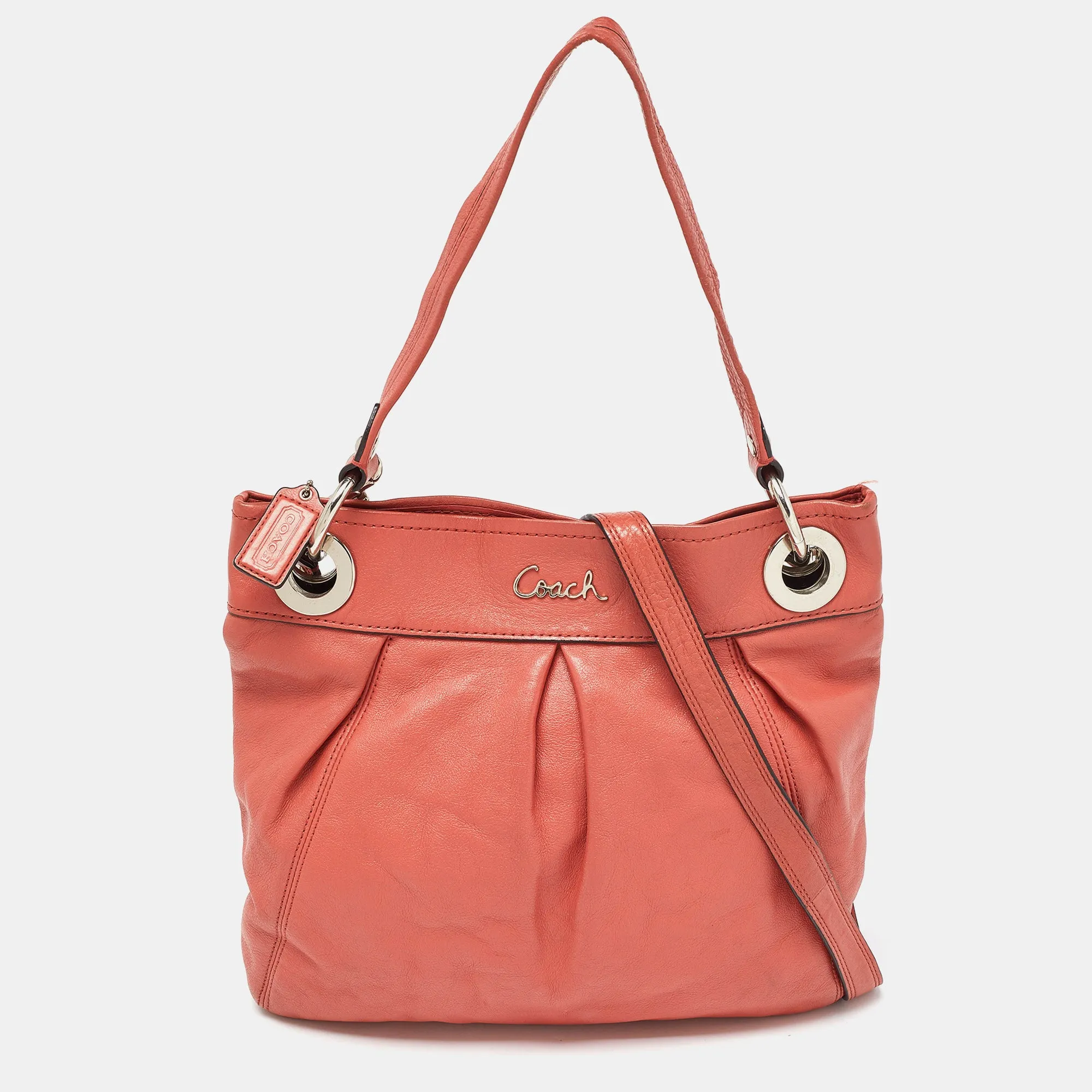 Orange Leather Ashley Crossbody Bag
