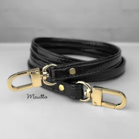 Patent Leather Strap - Petite Width (1/2 inch) - Handle to Crossbody Lengths - #16 U-shape Clips