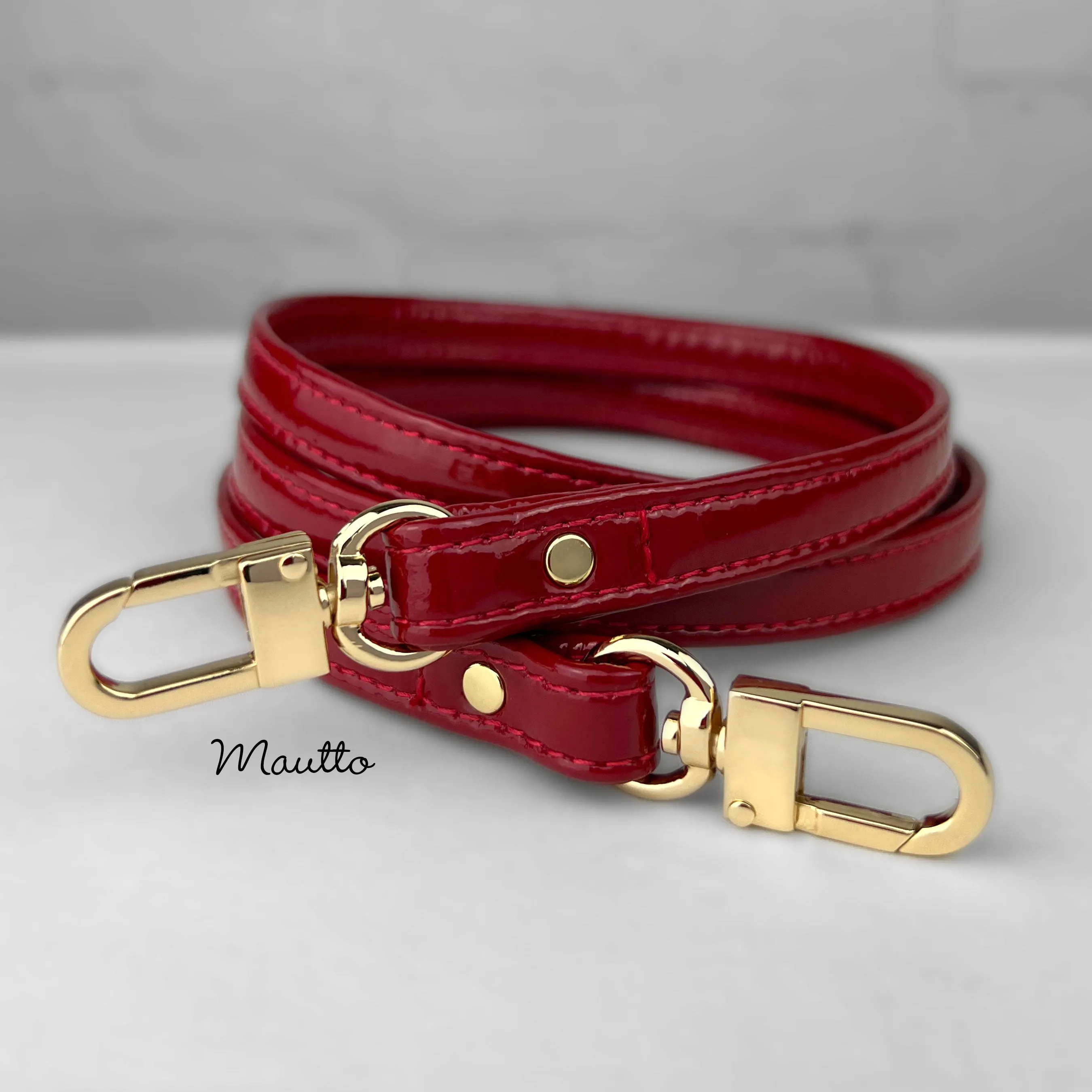 Patent Leather Strap - Petite Width (1/2 inch) - Handle to Crossbody Lengths - #16 U-shape Clips