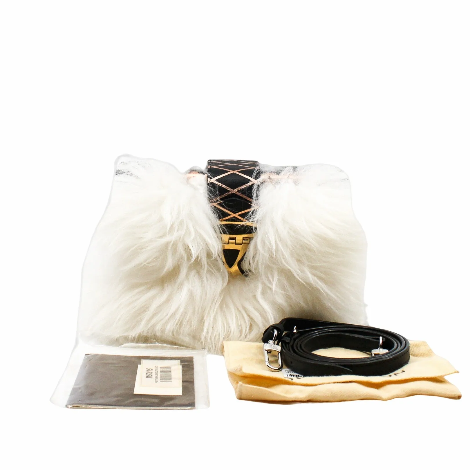 petite malle white fur phw