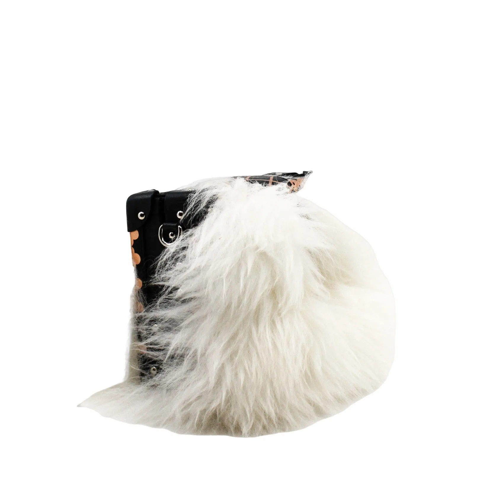 petite malle white fur phw