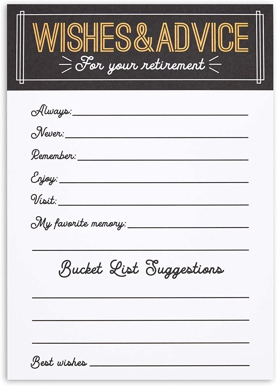 Retirement Advice and Wishes Cards (36 Pack)