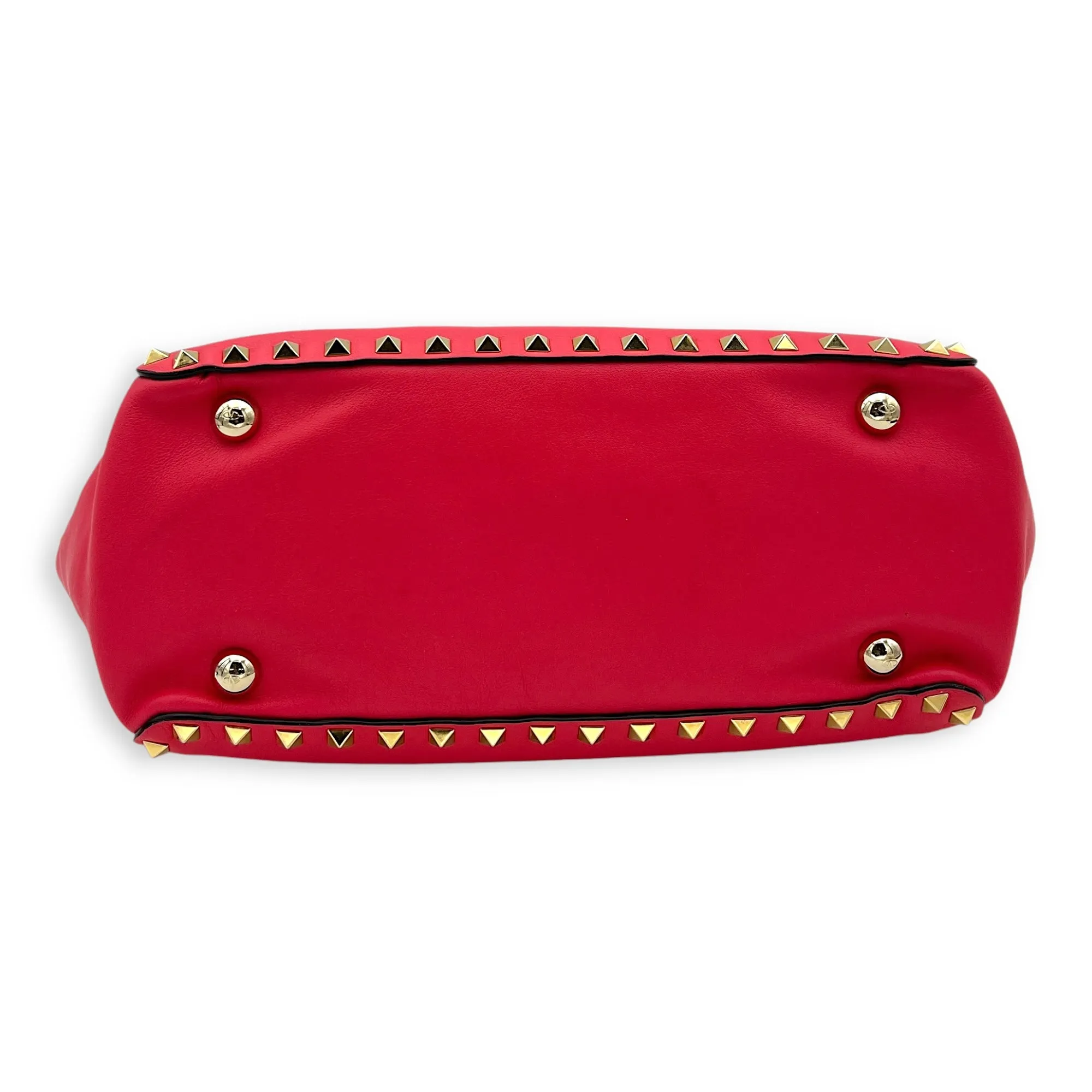 Rockstud Top handle bag in Calfskin, Gold Hardware