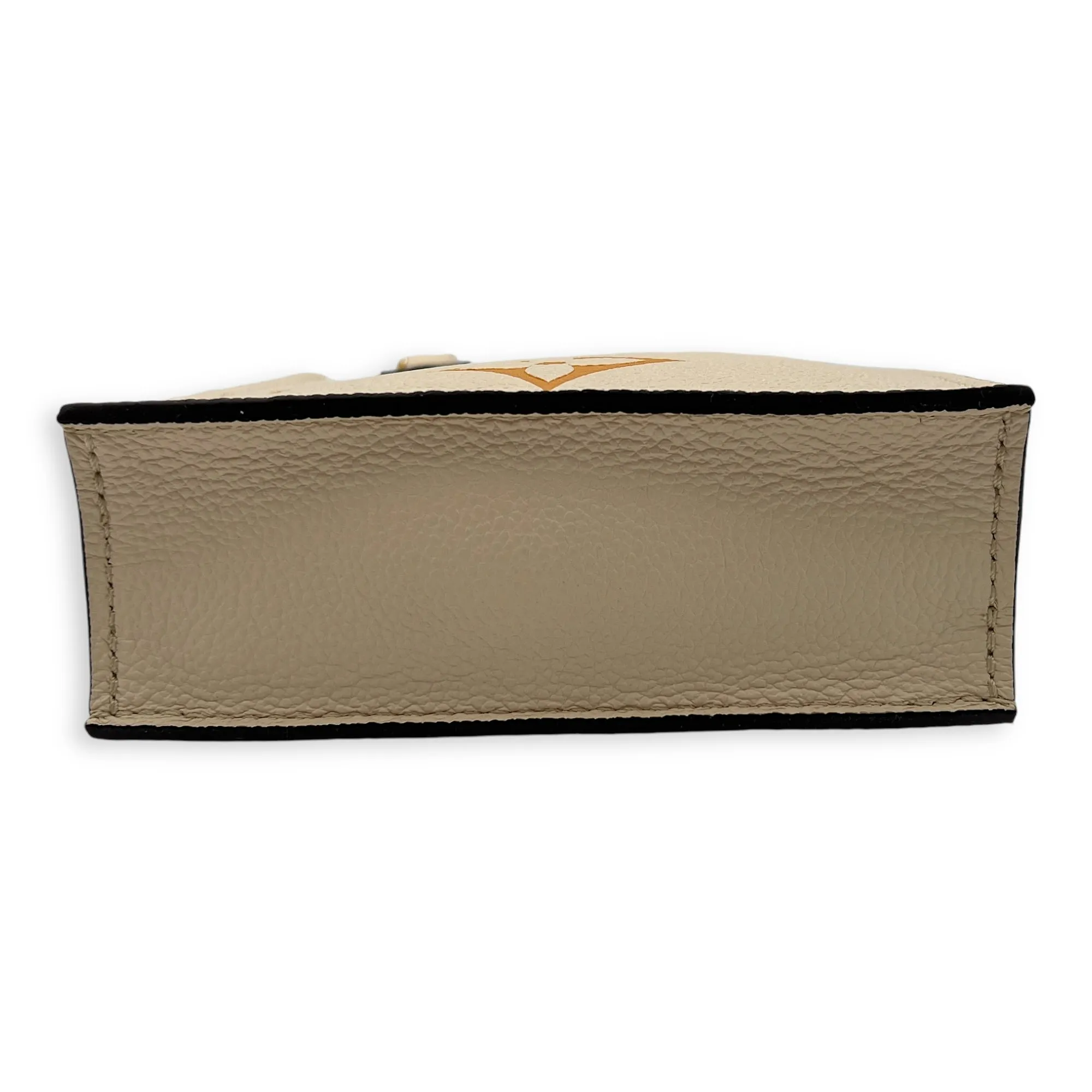 Sac Plat Petite Beige Top Handle Bag in Monogram Empreinte Leather, Gold hardware