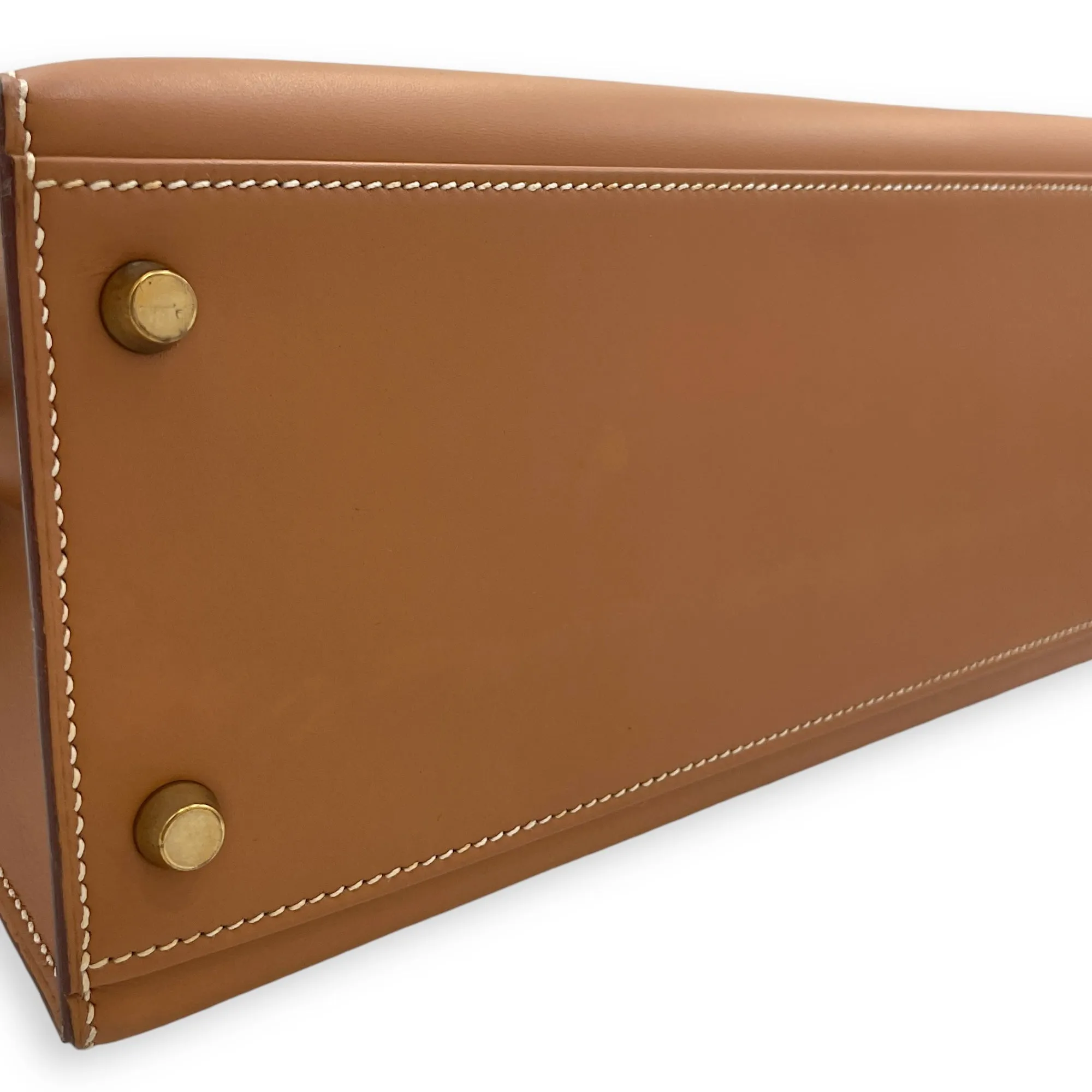 Sellier Kelly 32 Naturel in Vache, Gold hardware
