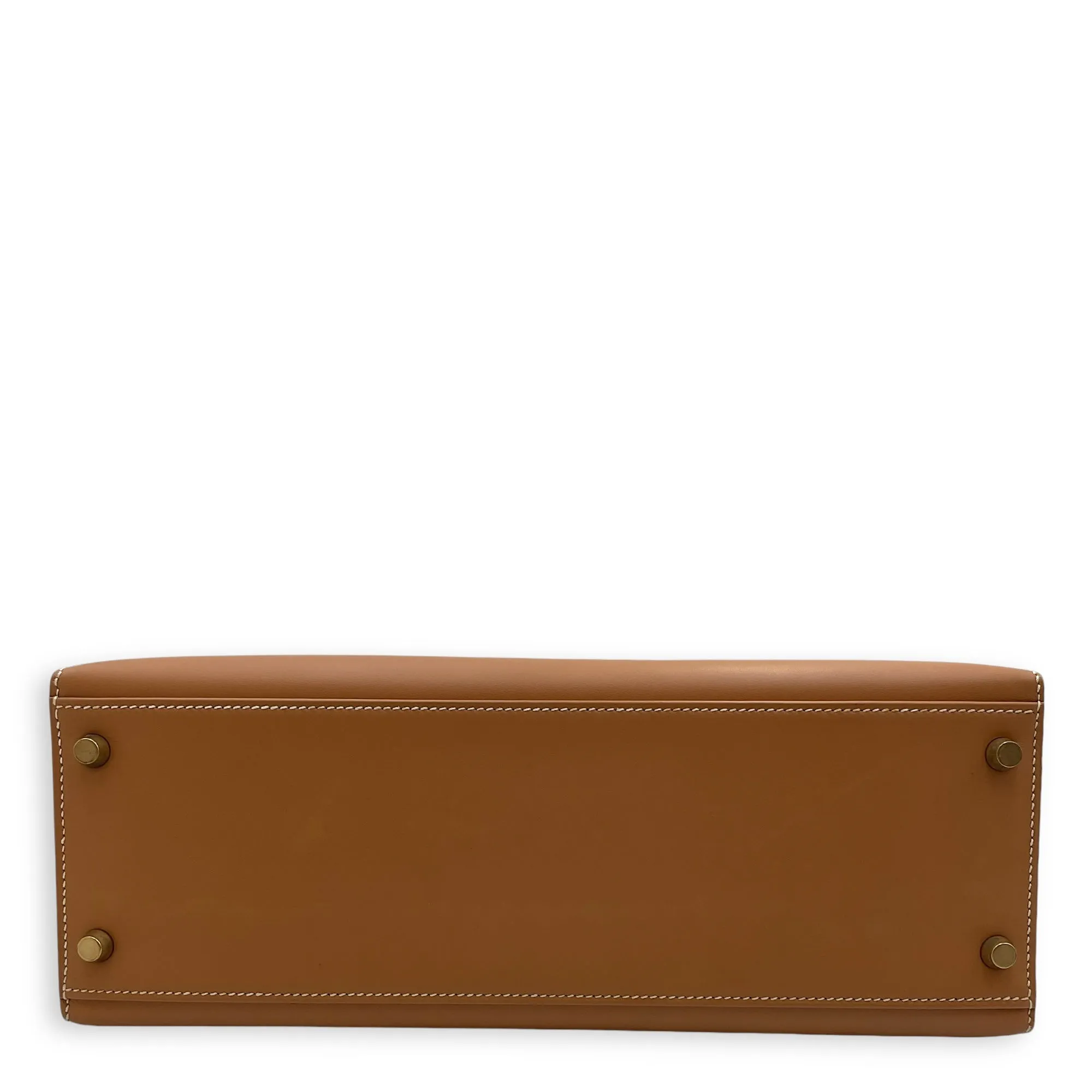 Sellier Kelly 32 Naturel in Vache, Gold hardware