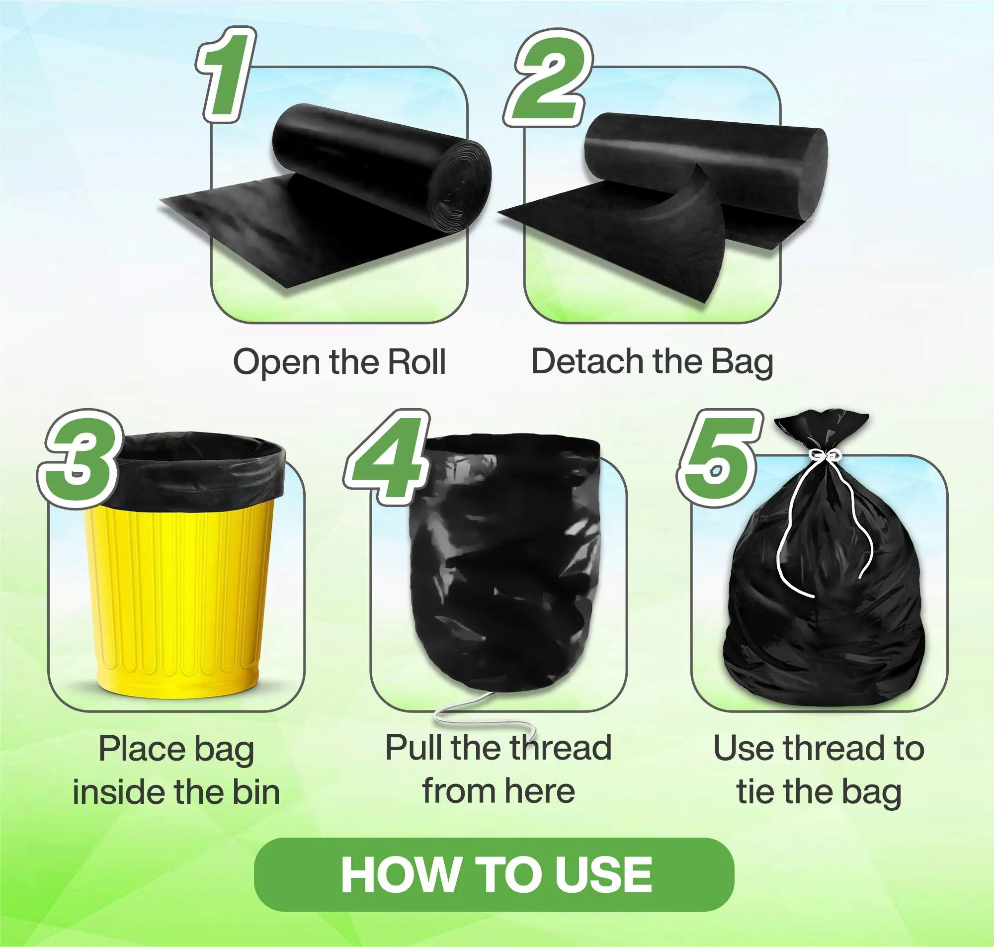 Shalimar Premium Garbage Bags (Medium) Size 48 cm x 56 cm 4 Rolls (120 Bags) (Black Color)