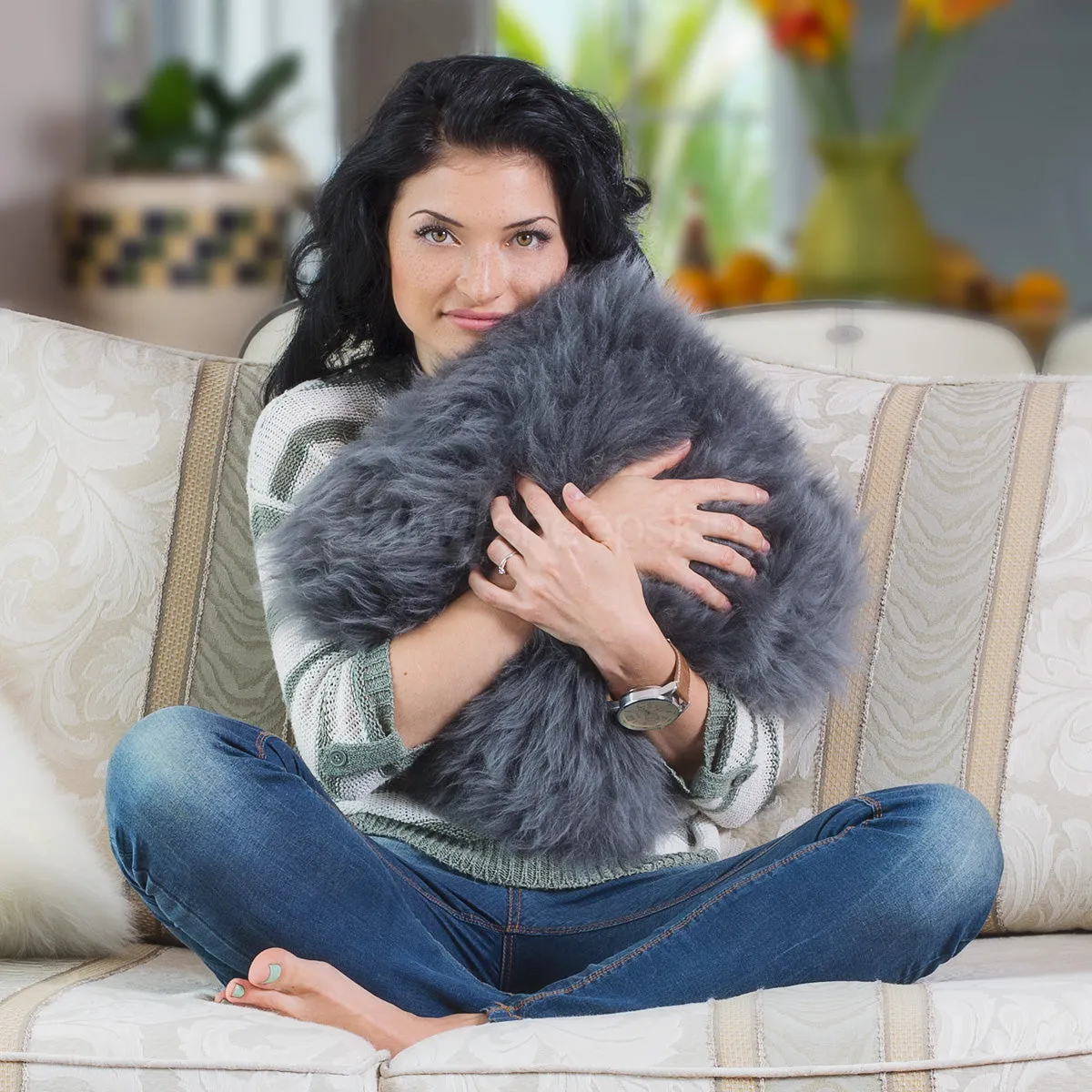 Sheepskin Pillow/Cushion Cover 35cm