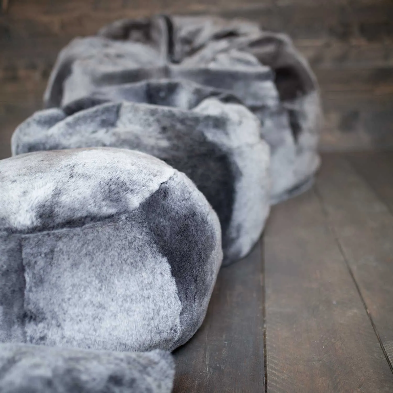 Sheepskin Pouffe in Graphite