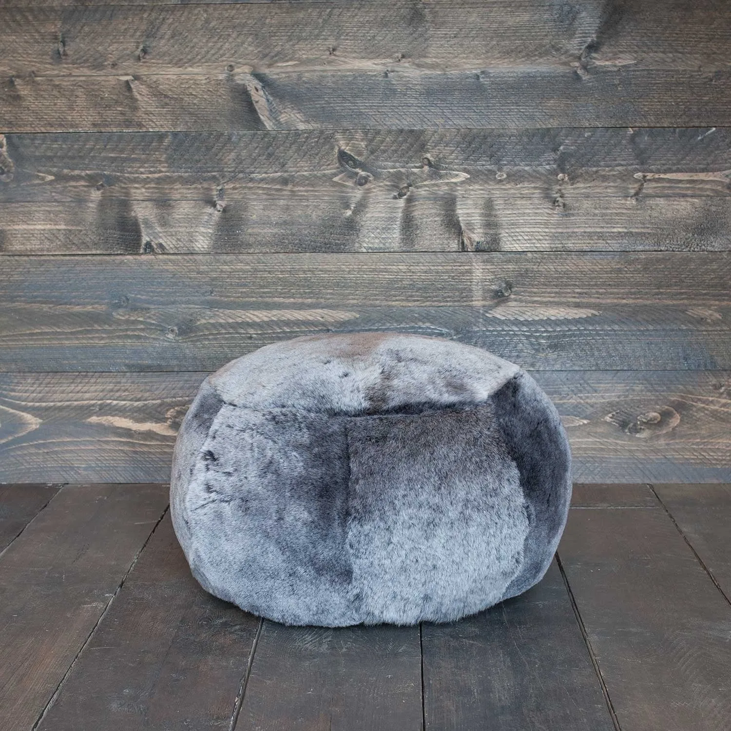 Sheepskin Pouffe in Graphite