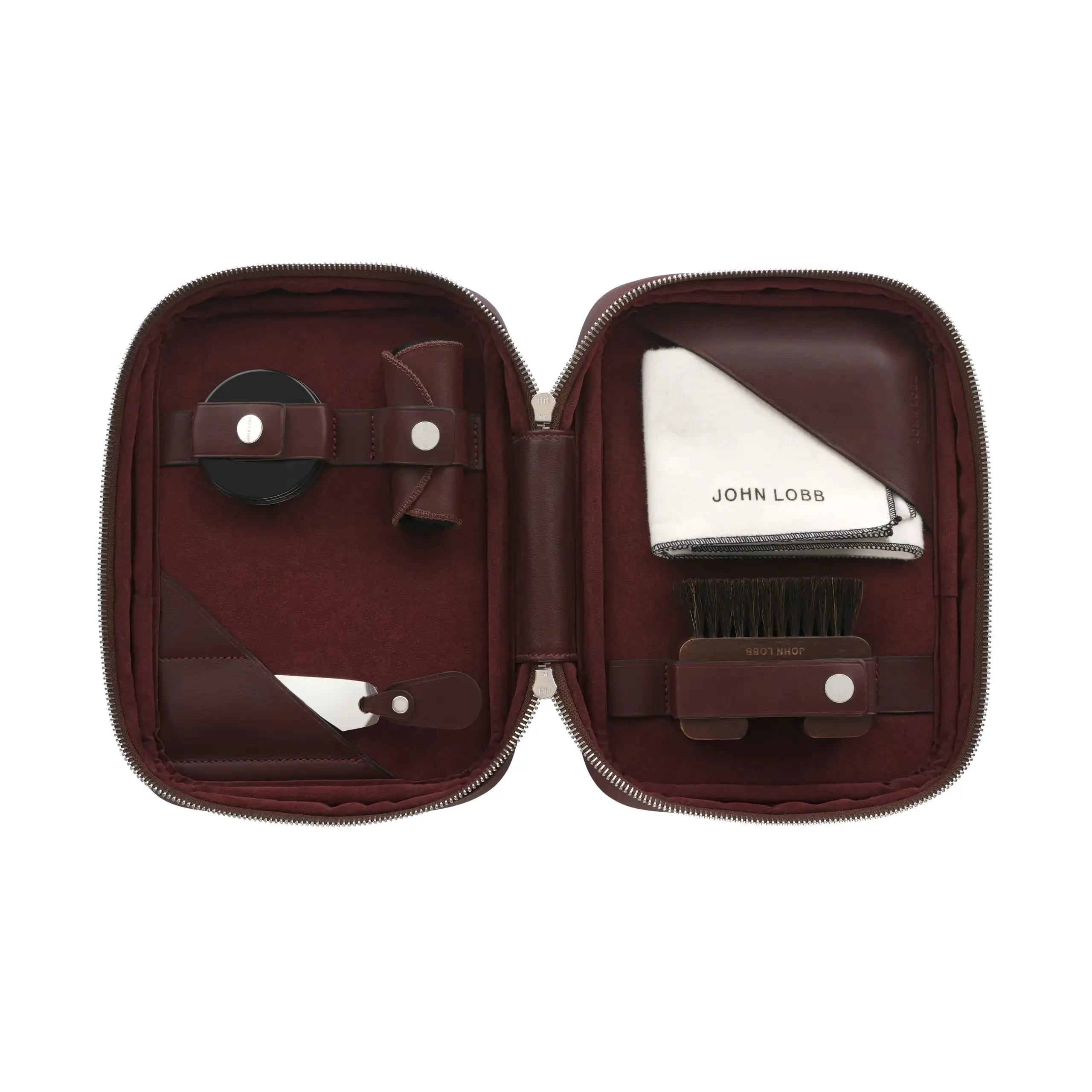 Shoe Care Travel Kit in Wine Red