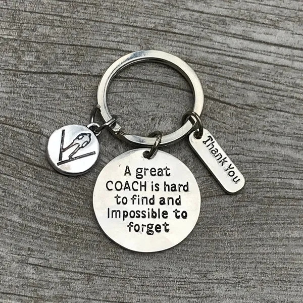 Ski Coach Keychain, Great Coach is Hard to Find Coach Keychain