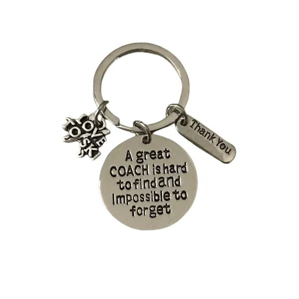 Ski Coach Keychain, Great Coach is Hard to Find Coach Keychain