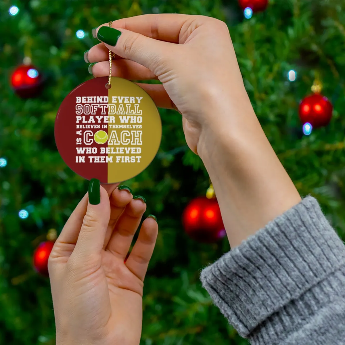 Softball Coach Ornament, Personalized Softball Coach Christmas Ornament, Custom Ceramic Tree Ornament Gift for Our Amazing Coaches, Christmas Present