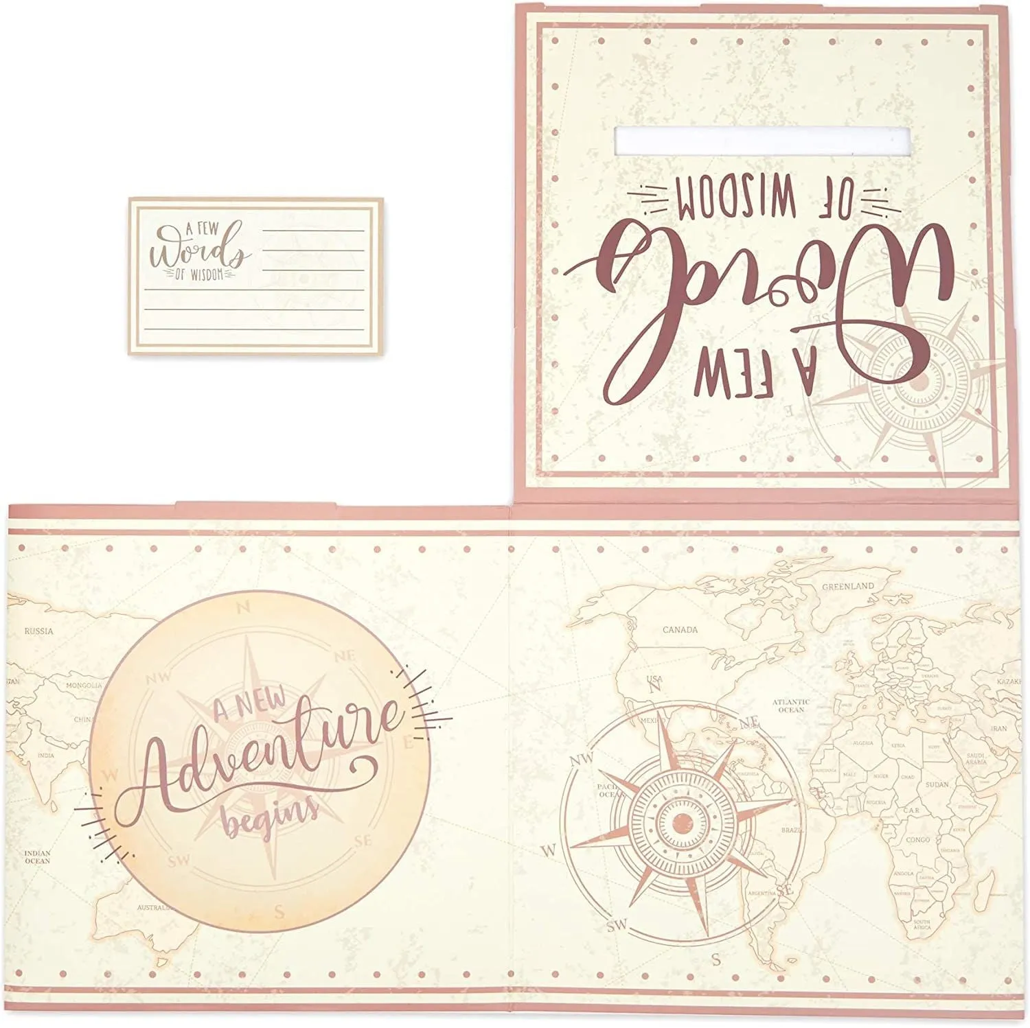 Sparkle and Bash World Map Ballot Box with 50 Advice Cards, A New Adventure Begins (8 in)