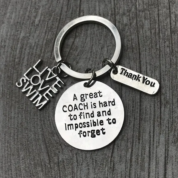 Swim Coach is Hard to Find But Impossible to Forget Keychain
