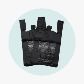 T Shirt Bags Large 13 mic - BLACK
