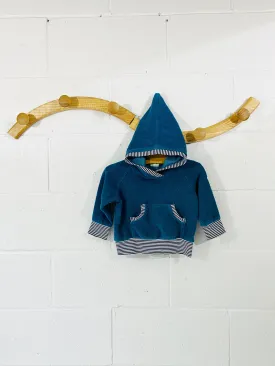 Teal Fuzzy Hoodie, 9-12 months (74-80)