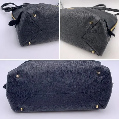 Trendy Inspired Burberry Black Leather Greenwood Dome Bag Satchel With Strap
