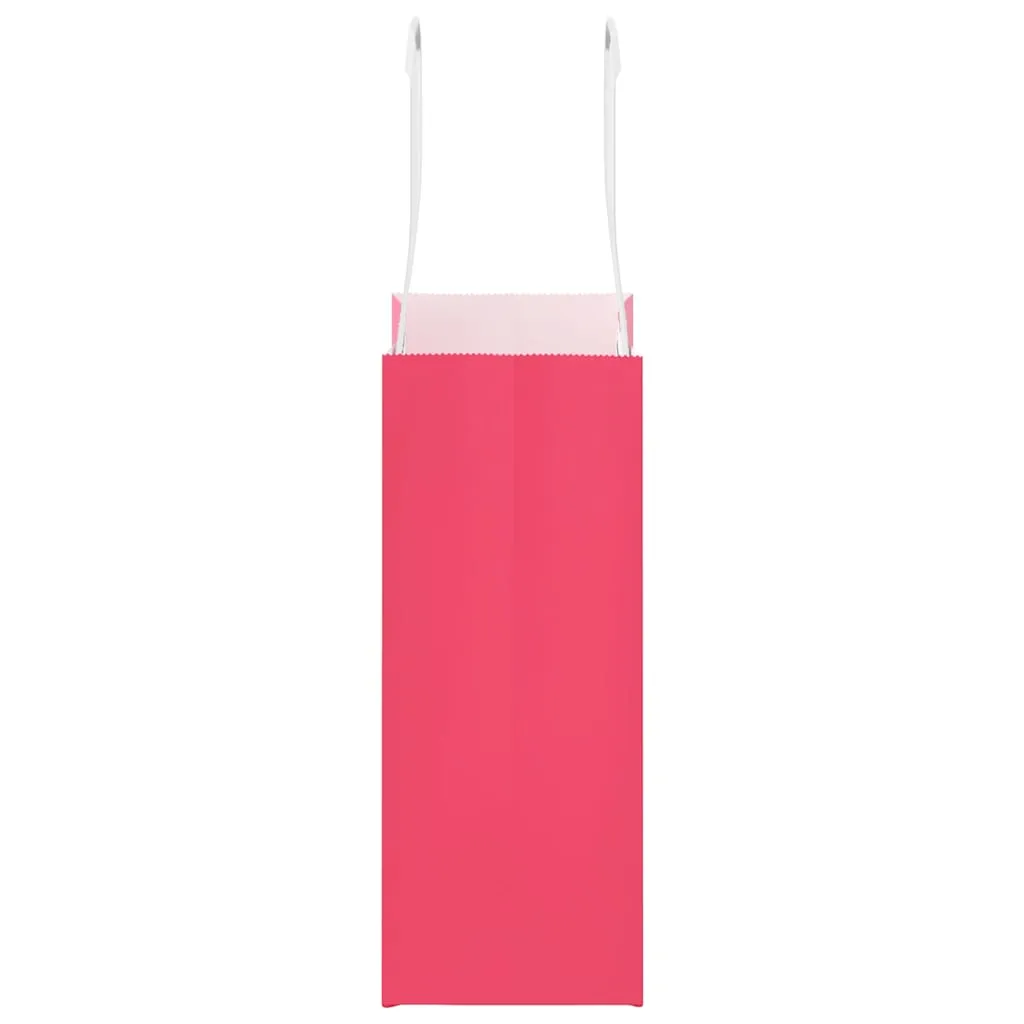 vidaXL Paper Bags 250 pcs with Handles Pink 15x8x21 cm