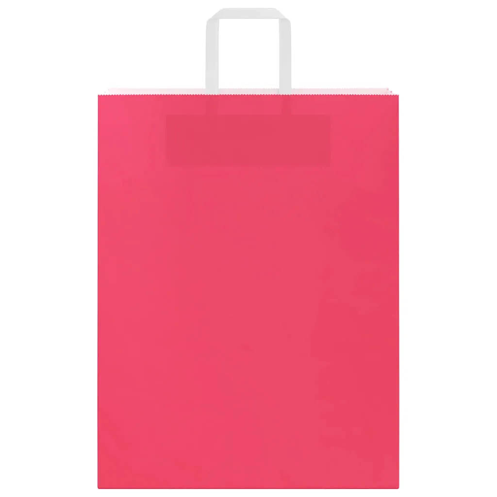 vidaXL Paper Bags 250 pcs with Handles Pink 32x12x42 cm