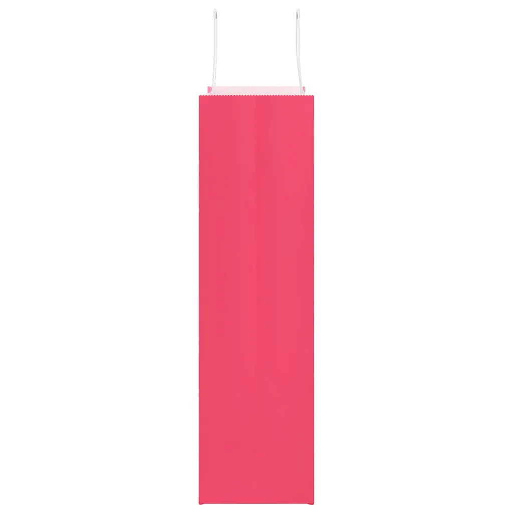 vidaXL Paper Bags 250 pcs with Handles Pink 32x12x42 cm
