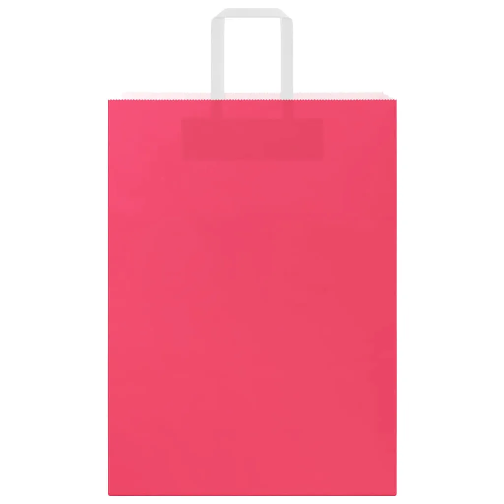vidaXL Paper Bags 250 pcs with Handles Pink 32x17x44 cm