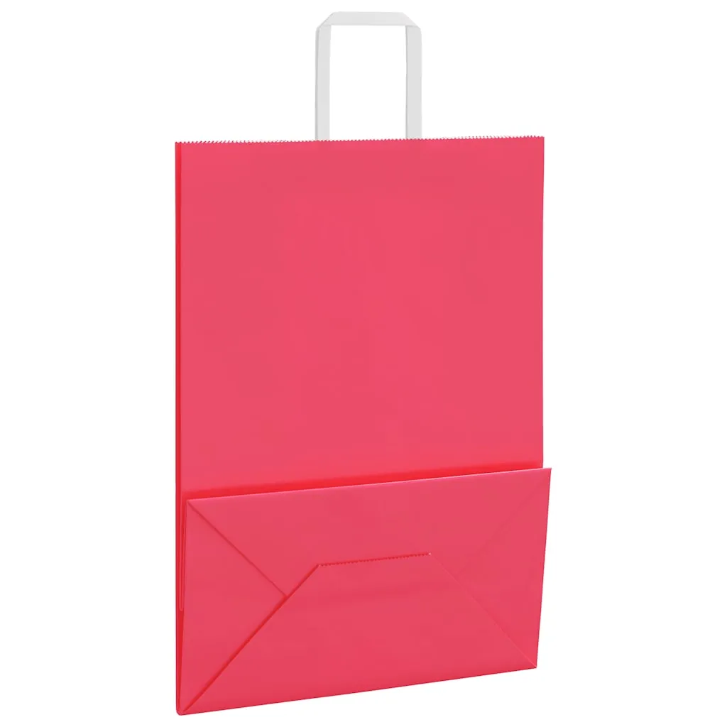 vidaXL Paper Bags 250 pcs with Handles Pink 32x17x44 cm