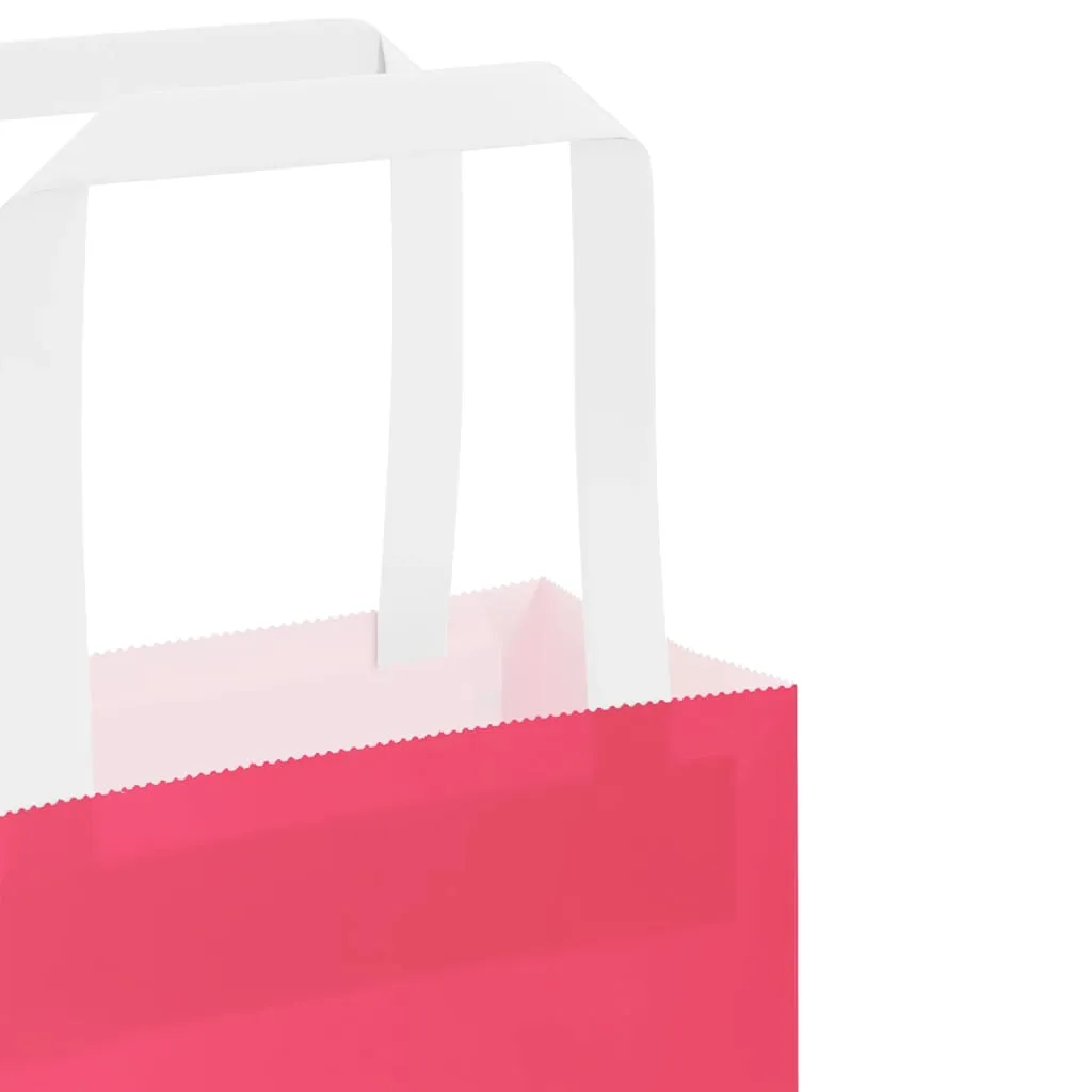 vidaXL Paper Bags 250 pcs with Handles Pink 32x17x44 cm