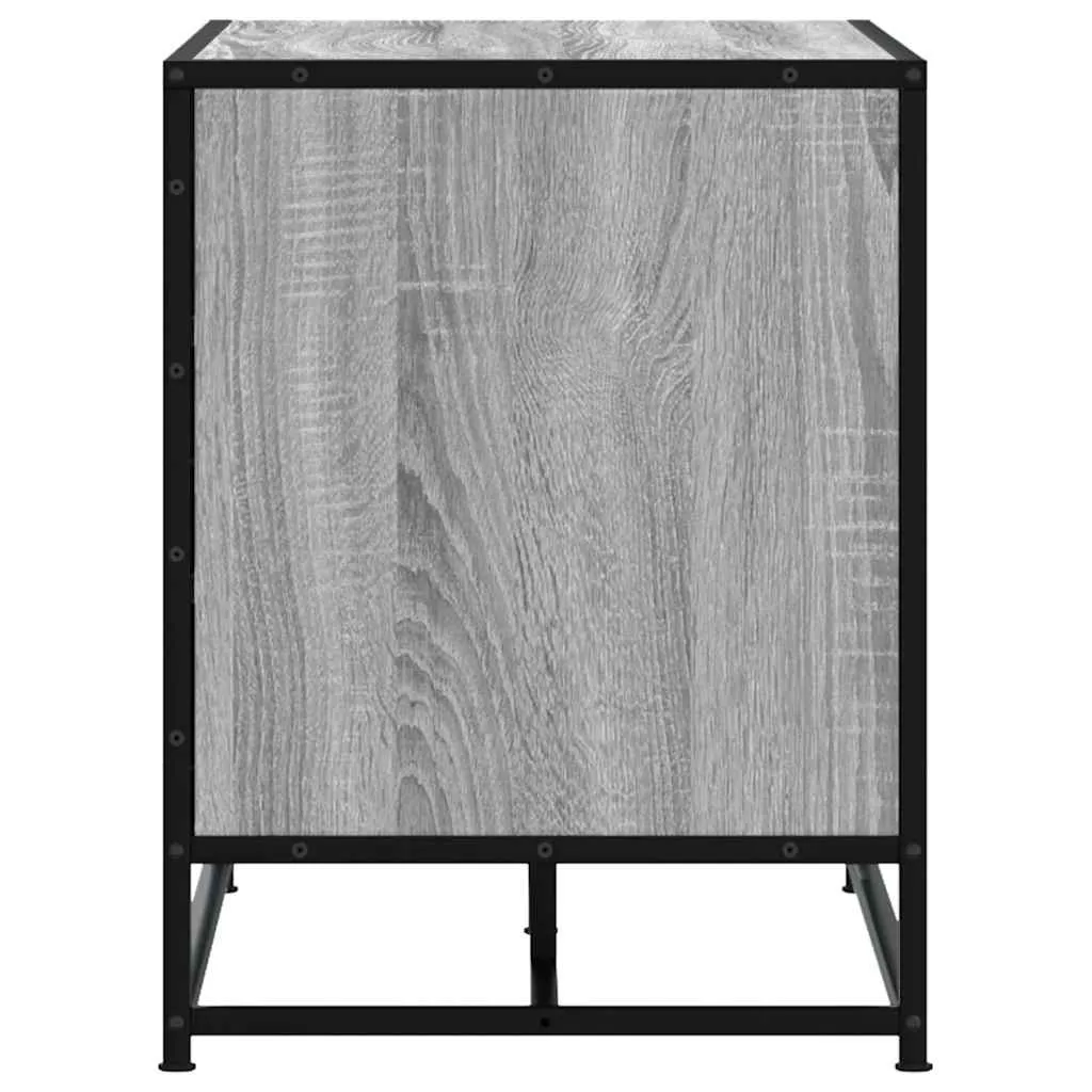 vidaXL Shoe Bench Grey Sonoma 80x40x53.5 cm Engineered Wood and Metal