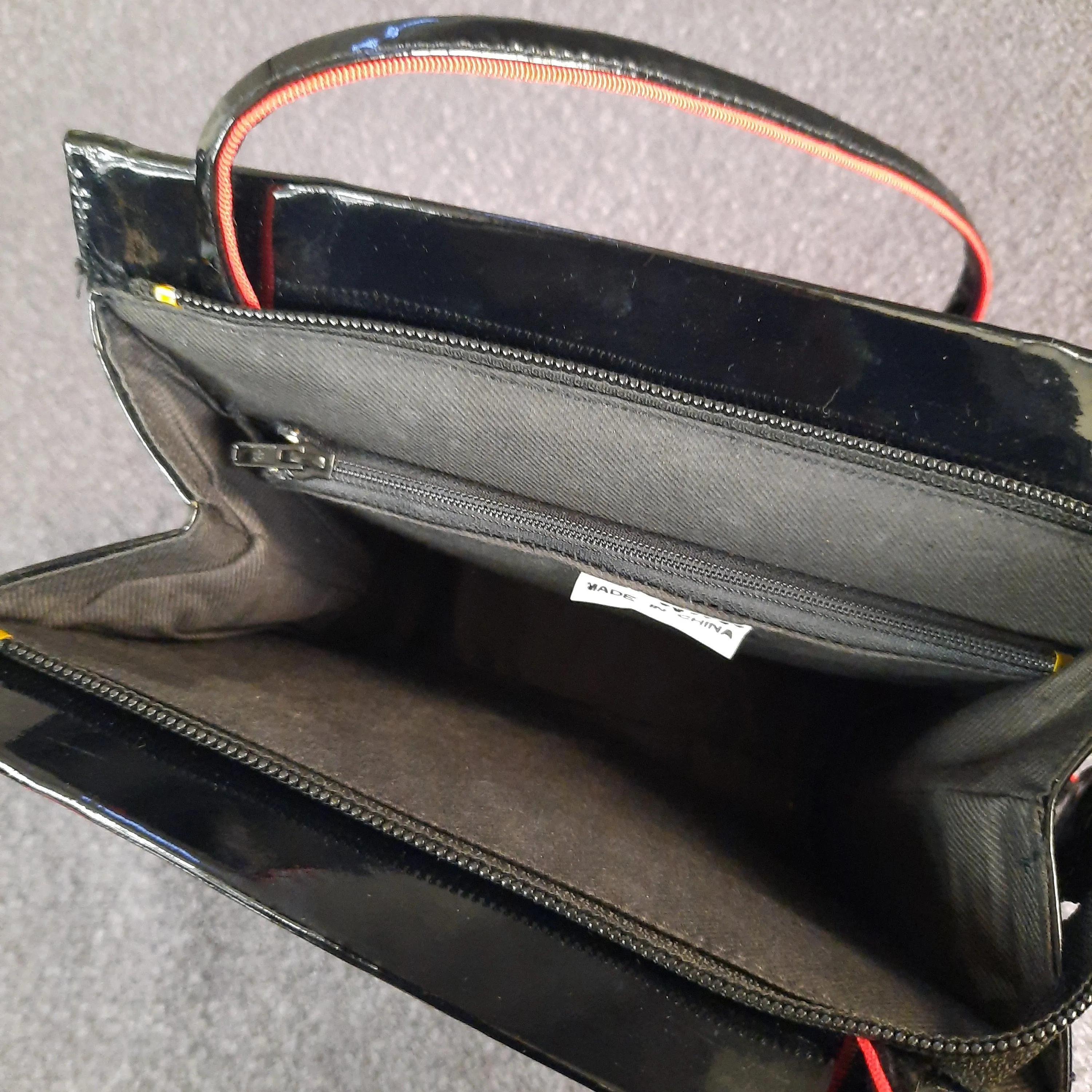 Vintage Quilted Patent Leather Crossbody Bag