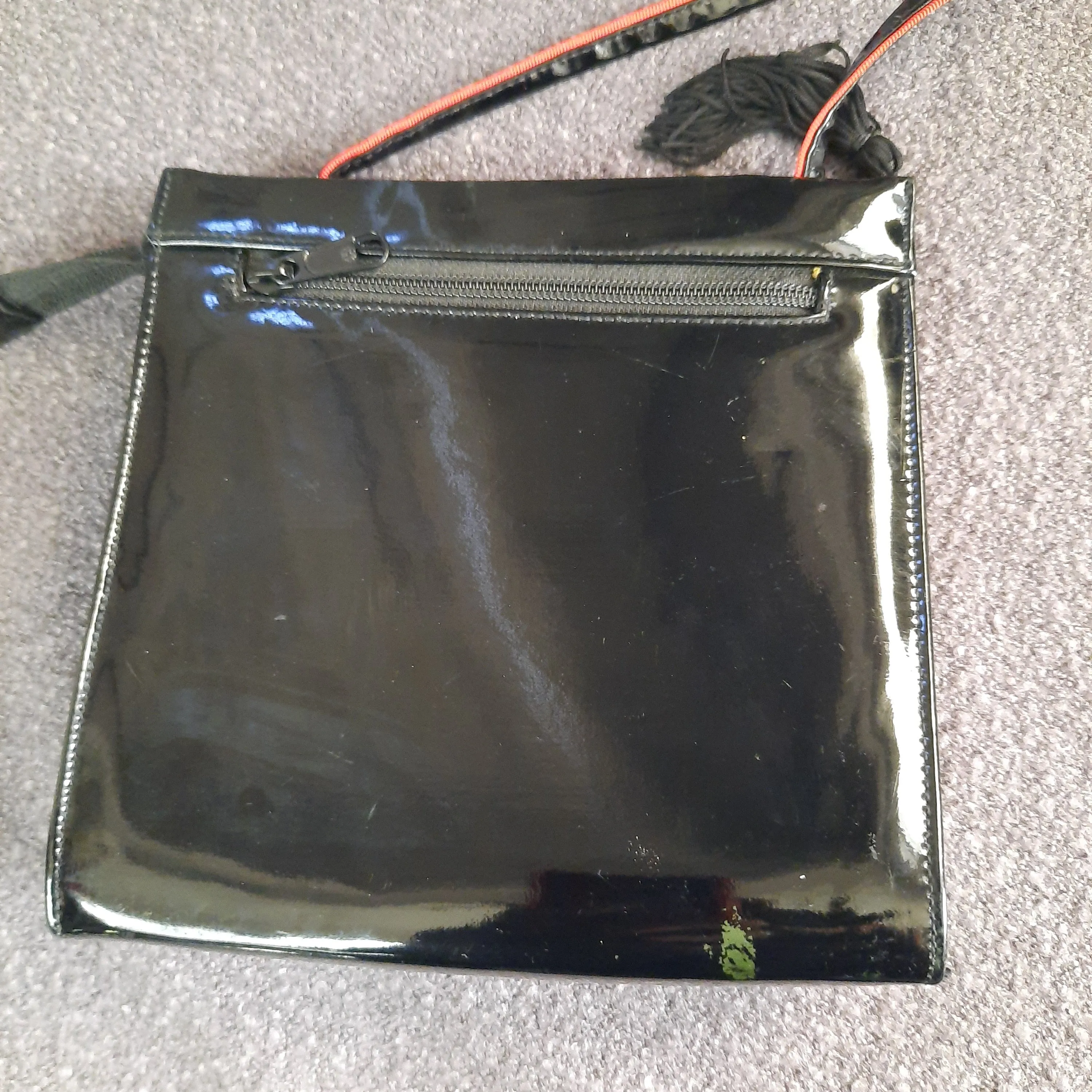 Vintage Quilted Patent Leather Crossbody Bag