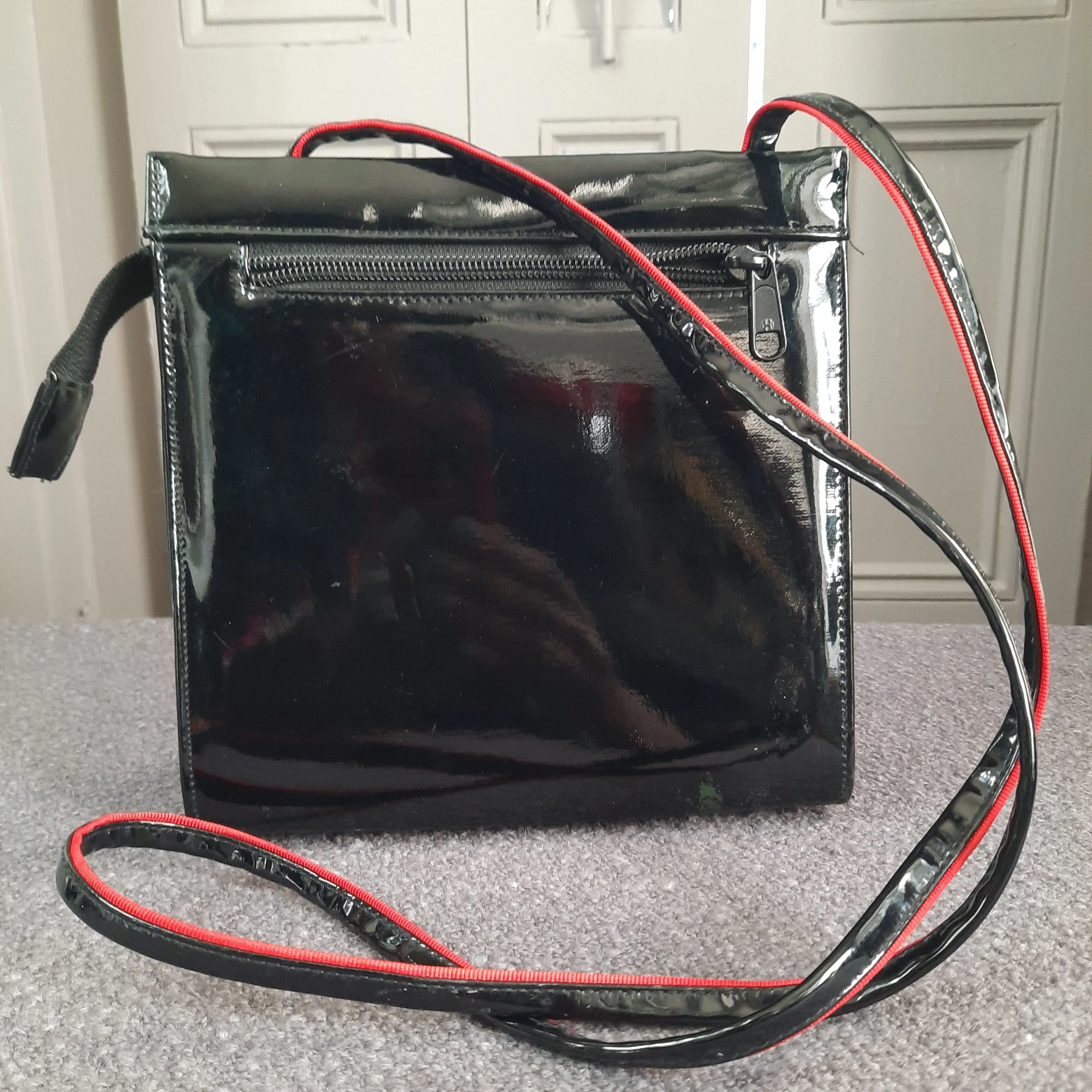 Vintage Quilted Patent Leather Crossbody Bag