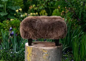 Woolly Stool 4 Sheepskin Footstool 45x30x30cm