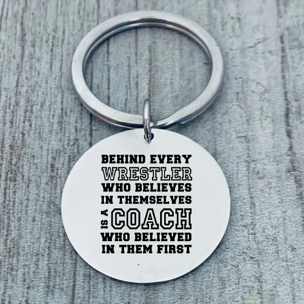 Wrestling Coach Keychain - Behind Every Player