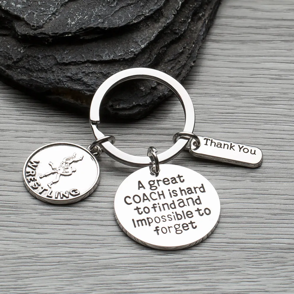 Wrestling Great Coach is Hard to Find Coach Keychain & Card Set