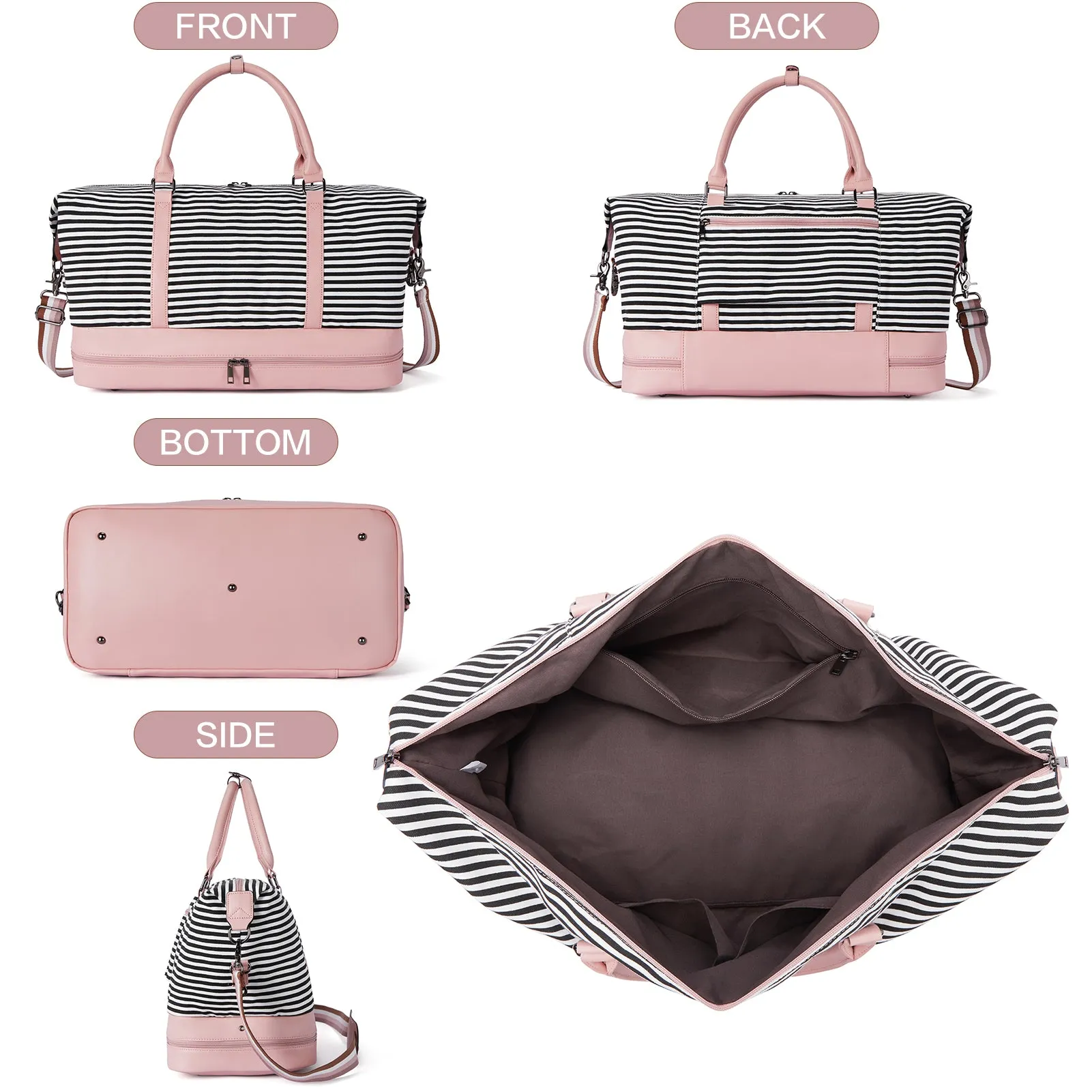 Zenobe Canvas Weekender Bag for Women